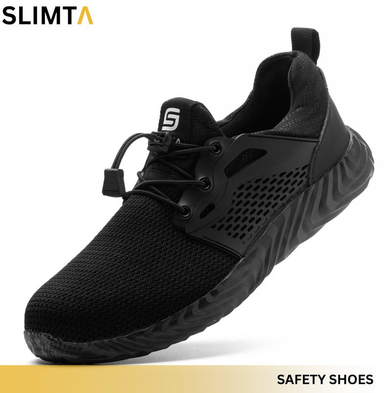 SLIMTA Men Women Safety Shoes Non-Slip Steel Toe Cap Trainers Mesh Breathable Lightweight Comfortable Puncture Proof Industrial Shoes - Image 1